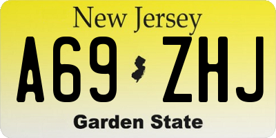 NJ license plate A69ZHJ