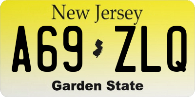 NJ license plate A69ZLQ