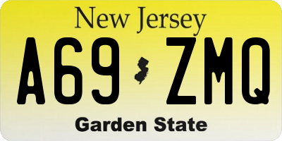 NJ license plate A69ZMQ