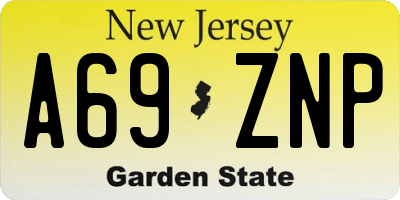 NJ license plate A69ZNP