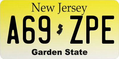 NJ license plate A69ZPE