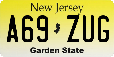 NJ license plate A69ZUG