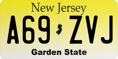NJ license plate A69ZVJ