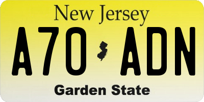 NJ license plate A70ADN