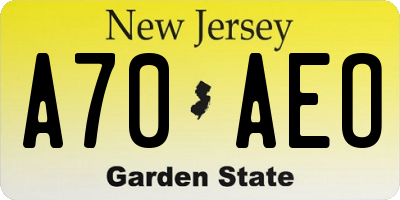 NJ license plate A70AEO