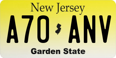 NJ license plate A70ANV