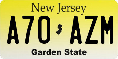 NJ license plate A70AZM
