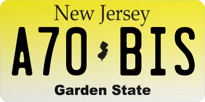 NJ license plate A70BIS