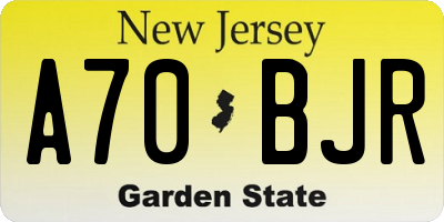 NJ license plate A70BJR