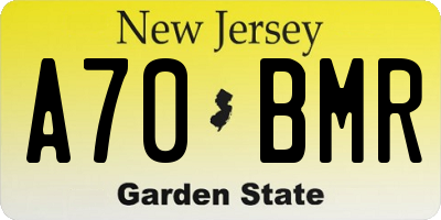 NJ license plate A70BMR