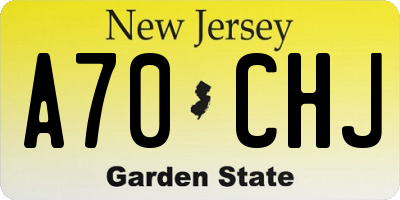 NJ license plate A70CHJ