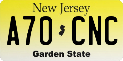 NJ license plate A70CNC