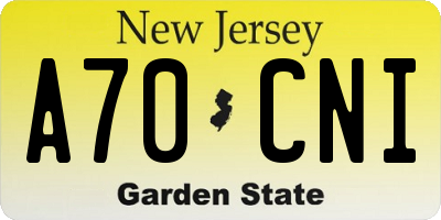 NJ license plate A70CNI
