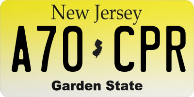 NJ license plate A70CPR