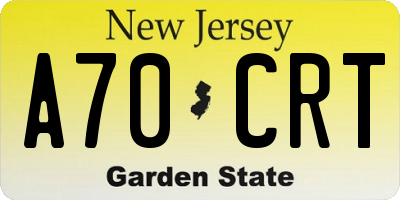 NJ license plate A70CRT