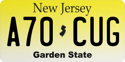 NJ license plate A70CUG