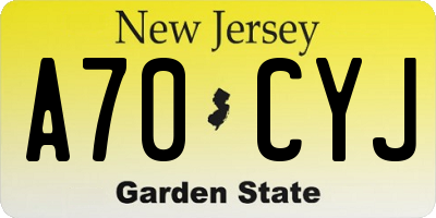 NJ license plate A70CYJ