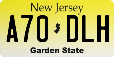 NJ license plate A70DLH
