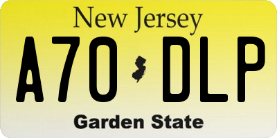 NJ license plate A70DLP