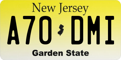 NJ license plate A70DMI