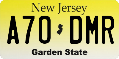 NJ license plate A70DMR