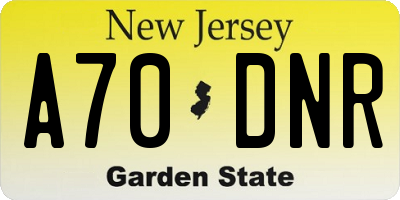 NJ license plate A70DNR