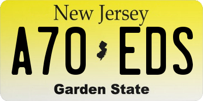 NJ license plate A70EDS