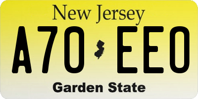 NJ license plate A70EEO