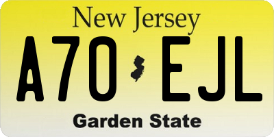 NJ license plate A70EJL