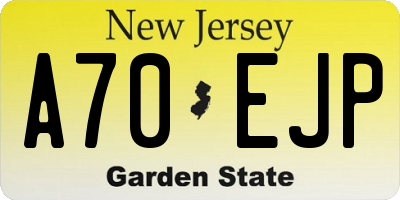 NJ license plate A70EJP
