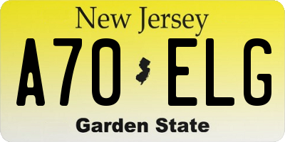 NJ license plate A70ELG
