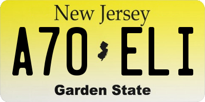 NJ license plate A70ELI