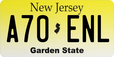NJ license plate A70ENL