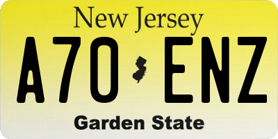 NJ license plate A70ENZ