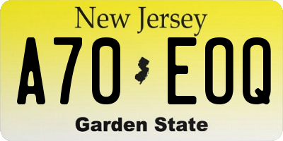 NJ license plate A70EOQ