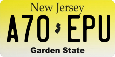 NJ license plate A70EPU