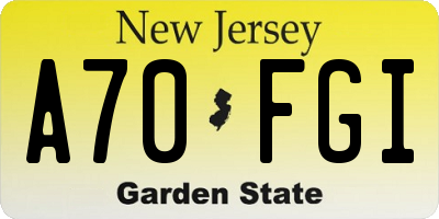 NJ license plate A70FGI