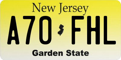 NJ license plate A70FHL