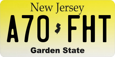 NJ license plate A70FHT