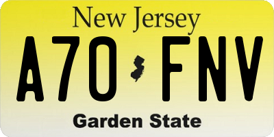 NJ license plate A70FNV