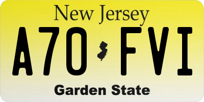 NJ license plate A70FVI