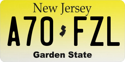 NJ license plate A70FZL