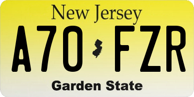 NJ license plate A70FZR