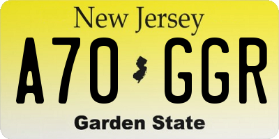 NJ license plate A70GGR
