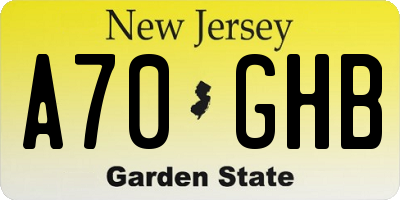 NJ license plate A70GHB