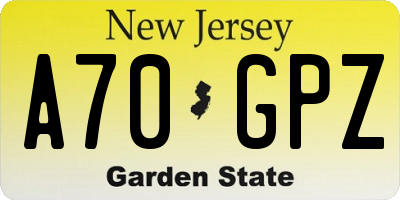 NJ license plate A70GPZ