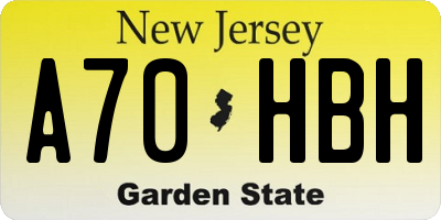 NJ license plate A70HBH