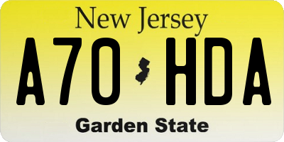 NJ license plate A70HDA