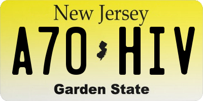 NJ license plate A70HIV