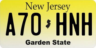 NJ license plate A70HNH